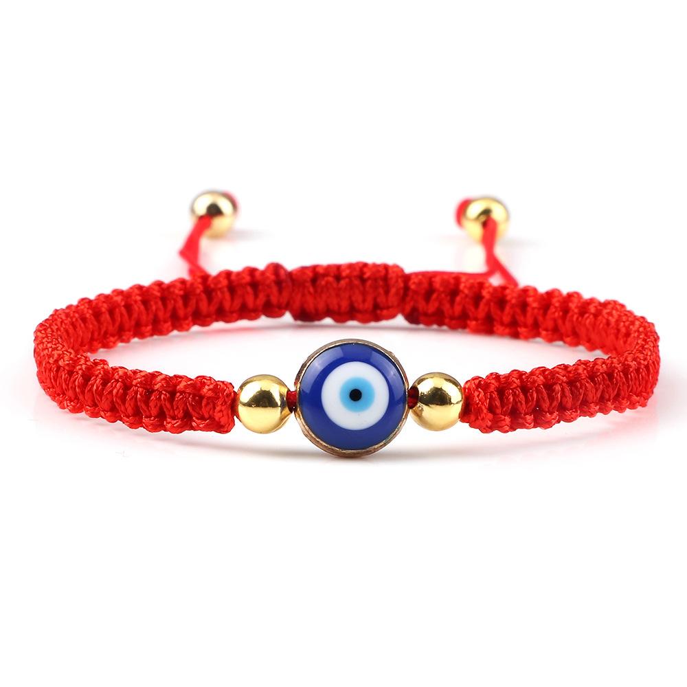 Модный браслет Lucky Red String Evil Eye, толстая золотая веревка, ручная работа, регулируемый, украшения для дружбы, браслет Hamsa для женщин и мужчин