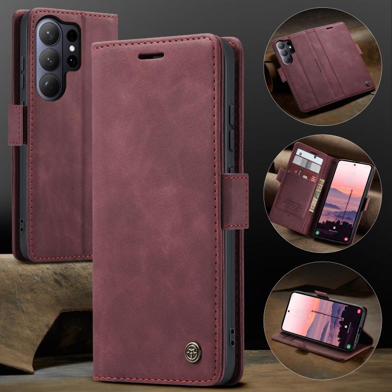 CaseMe для Samsung Galaxy S26 Ultra Высококачественный Ретро Люксовый Магнитный Флип Чехол-Кошелек из ПУ Кожи S26 Plus S26Ultra