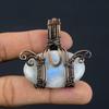 Moonstone 999 Copper Wire Wrapped Pendant, Handmade Gemstone Pendant, Gift For Mom Antique Jewelry