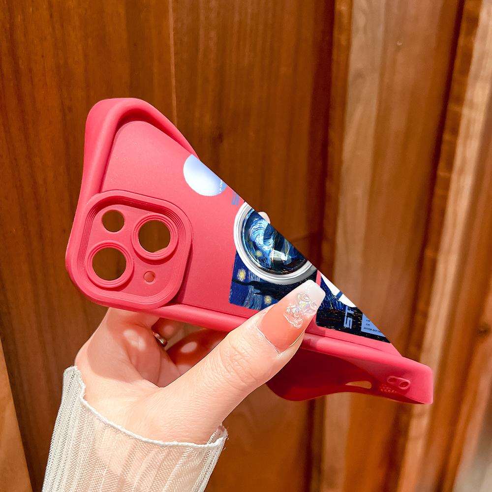 Soft Silicone Square Ladder Printing Pattern Phone Casing Full Cover Camera Shockproof Protection Rubber Case for Samsung