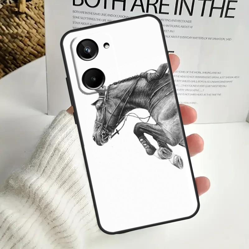 Рисунок лошади пони для Realme GT Neo 5 GT5 9 10 11 12 Pro Plus C30 C31 C33 C35 C25s C21Y C51 C55 C67 C53 чехол