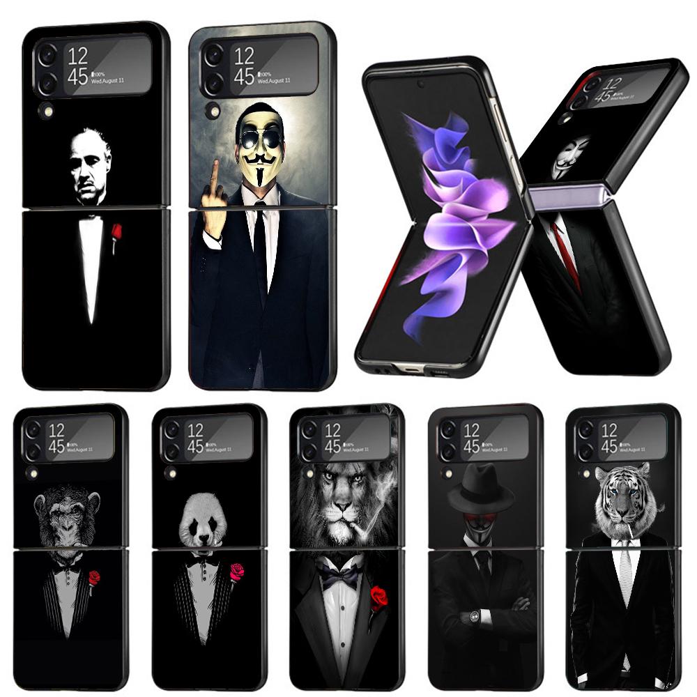 Мужской костюм Рубашка Галстук Чехол для телефона Для Samsung Galaxy Z Flip7 Flip6 5G Flip5 Flip4 Flip3 ZFlip 7 6 3 4 5 Ударопрочная задняя крышка Galaxy