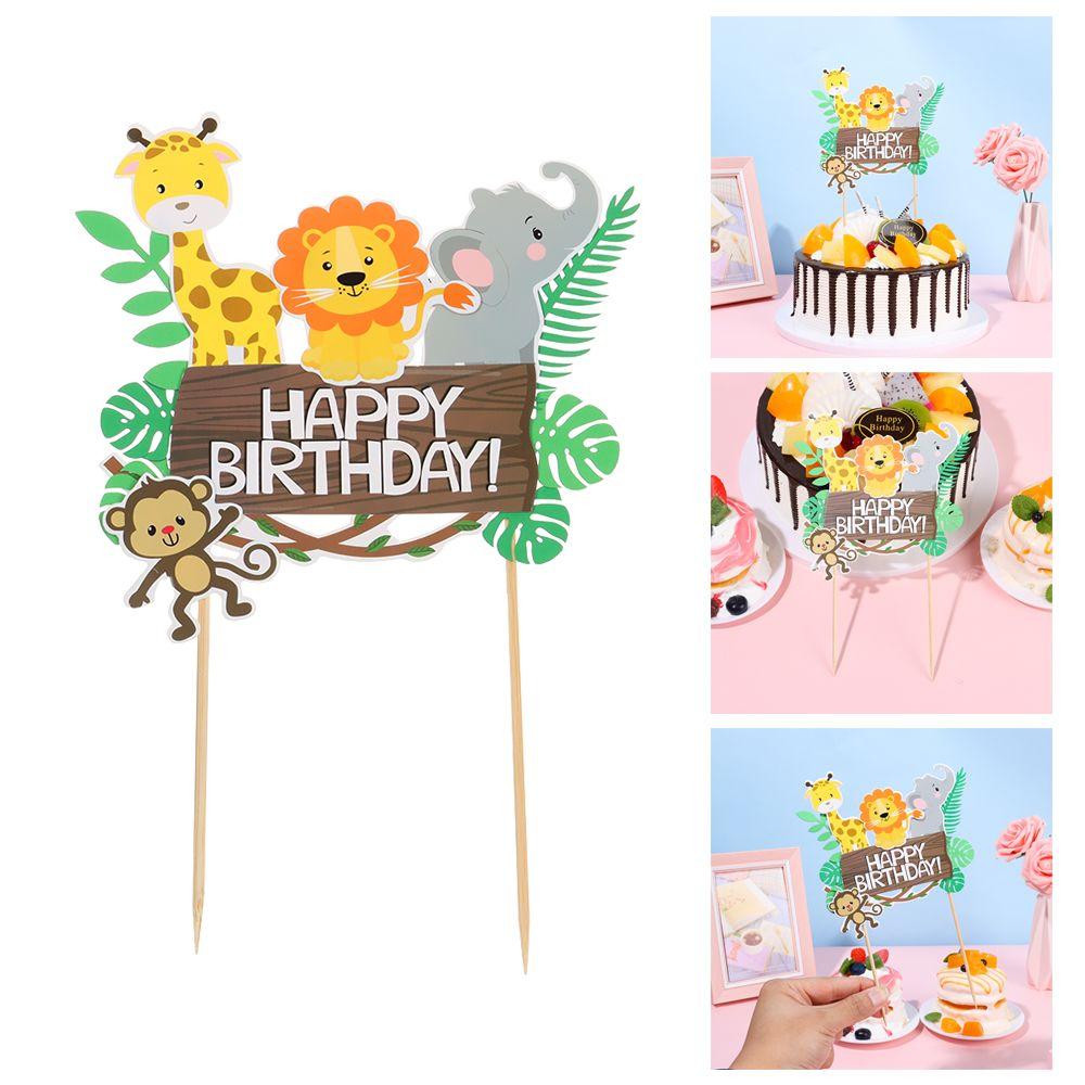 Wild Forest Theme Birthday Party Decor Cake Decoration Cake Picks Jungle Animals Cake Toppers