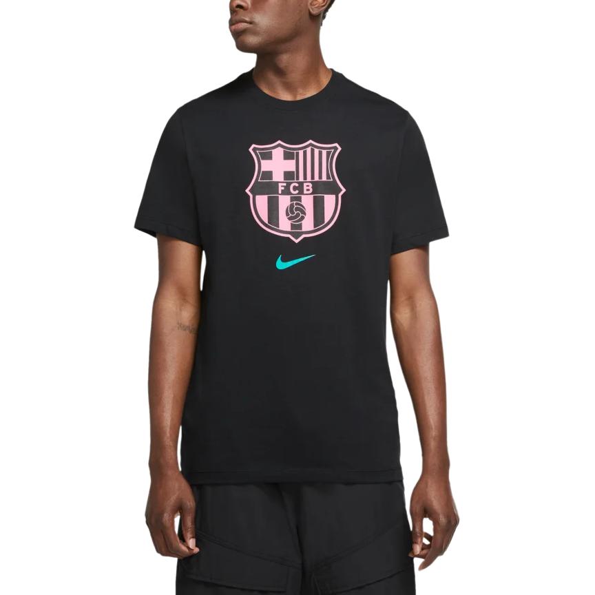 Nike Футболка Evergreen Crest Junior Футбольный клуб Барселона Сезон 20/21 Круглый вырез Пуловер Короткий рукав Детские топы CD3199-011