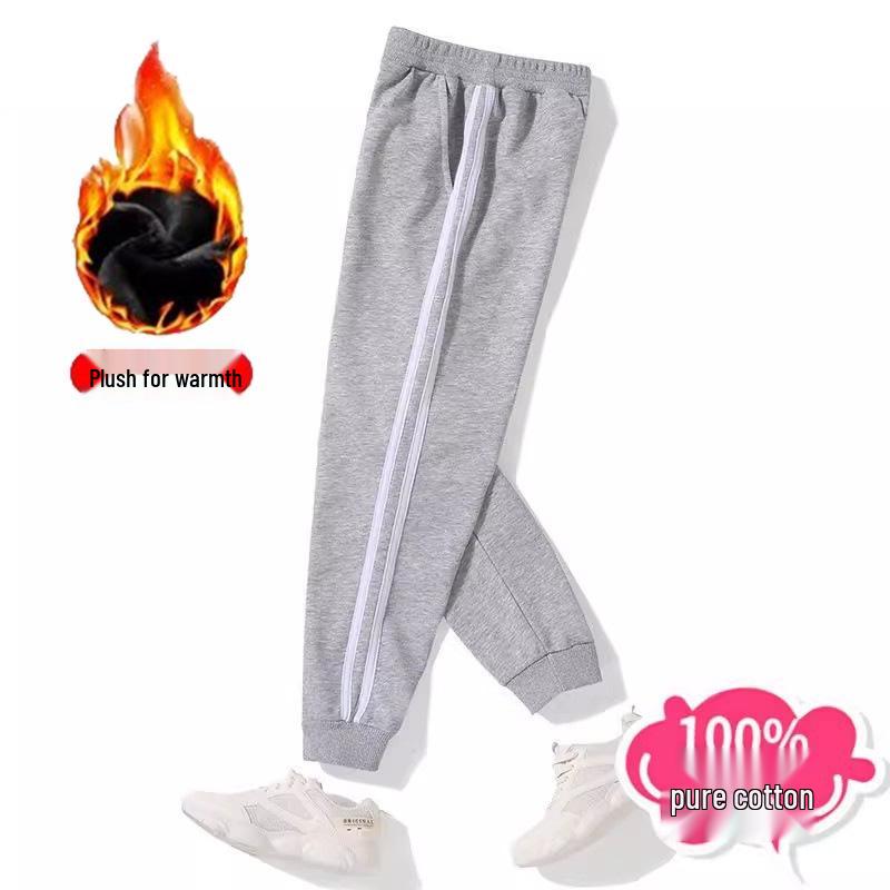 Thickened Velvet Children's Sweatpants: Boys' Sports & Girls' Cotton Trousers for Autumn/Winter, Sizes for Middle & Large Kids