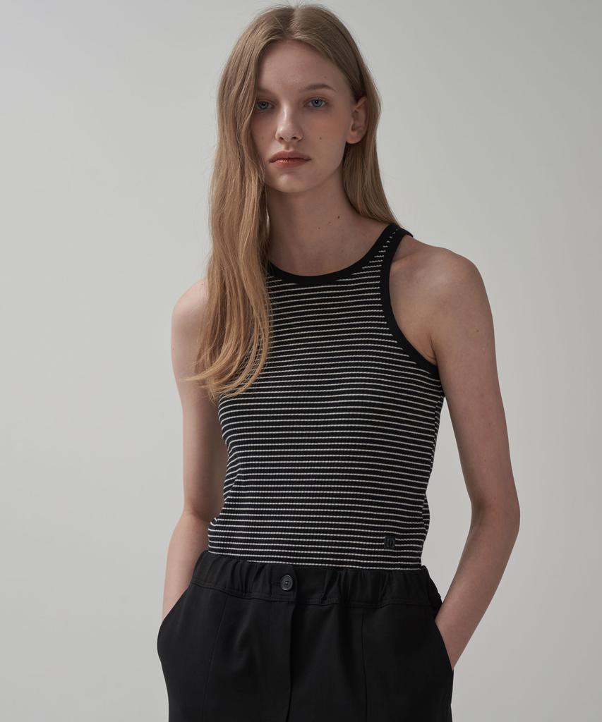 MOTT Striped Sleeveless-Black