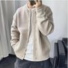 Men's Japanese Wool Cardigan – Spring/Autumn Hong Kong Style, Round Neck, Loose Fit, Thick Knit Sweater Coat.