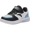 Anta Kids Synthetic Leather Simple Versatile Lightweight Shock Absorption Low-Top Kids Skate Shoes Kids Sneakers Black Blue White A12449988-2