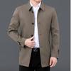 Весенняя новая куртка мужская среднего возраста деловая повседневная однотонная куртка с лацканами для папы