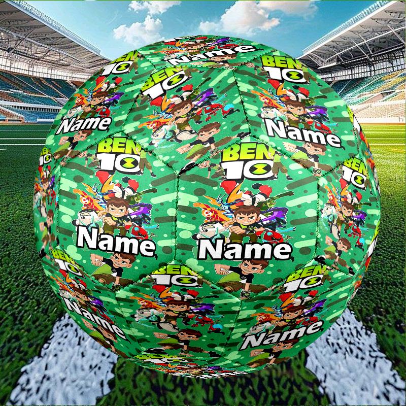 Custom Name Personalized Ben 10 Cartoon Print Size 5 Soccer Ball Training & Match Football, for Team, Kicking, Gift for Football