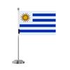Drapeau De Bureau - Uruguay - 14 X 21 Cm - Polyester - Impression Recto/verso - Acier Inoxydable