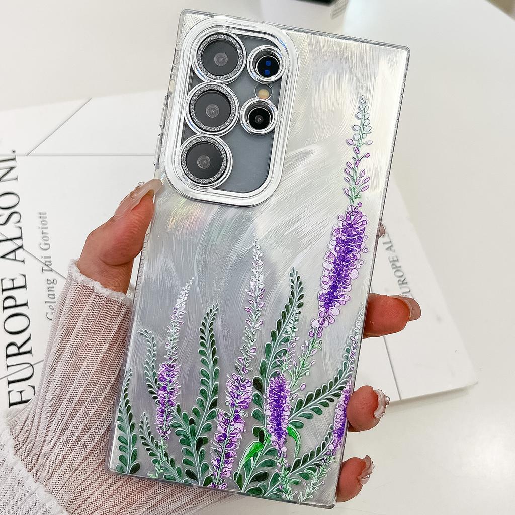 Samsung S25 Ultra Mobile Phone Case Flower Lens Film S24 All Inclusive New A56 Bracelet Protective Case