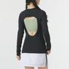 Nike Сплошной цвет с круглым вырезом, повседневная дышащая футболка с длинным рукавом, женские топы, черный FN5114-010