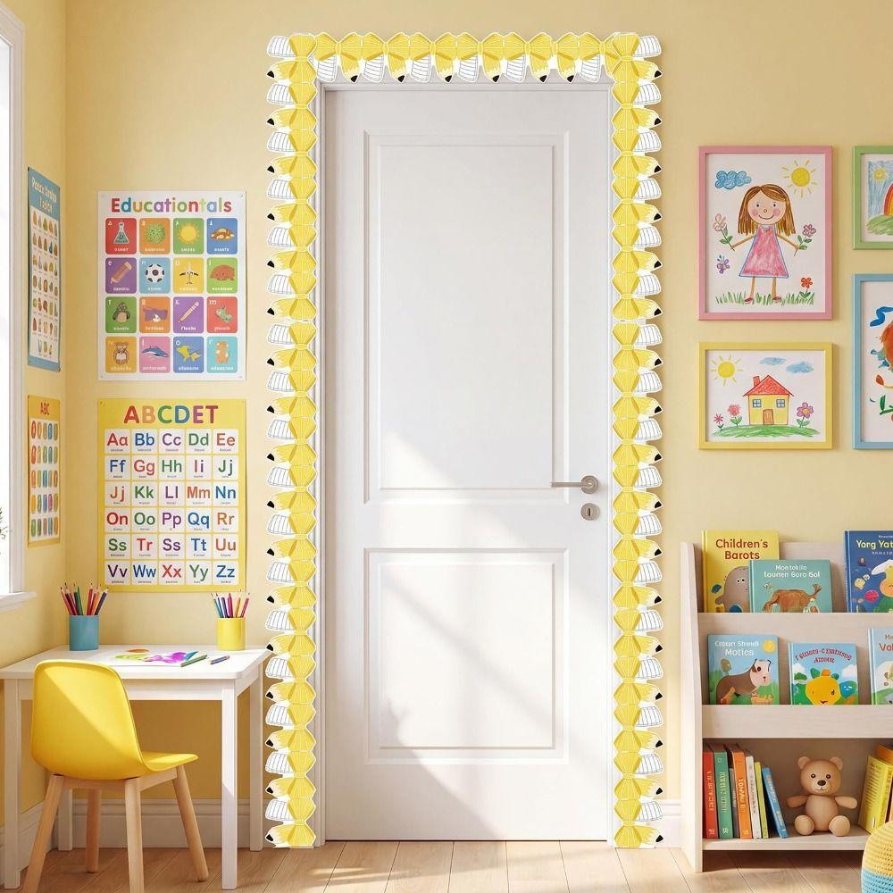 Self-Adhesive Bulletin Board Trim Poster Border Stickers for Classroom Decorations