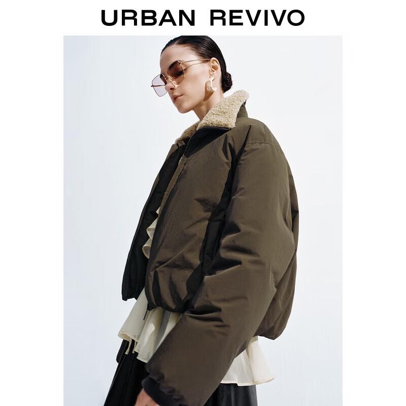 UR Women's Oversized Patchwork Lapel Down Jacket