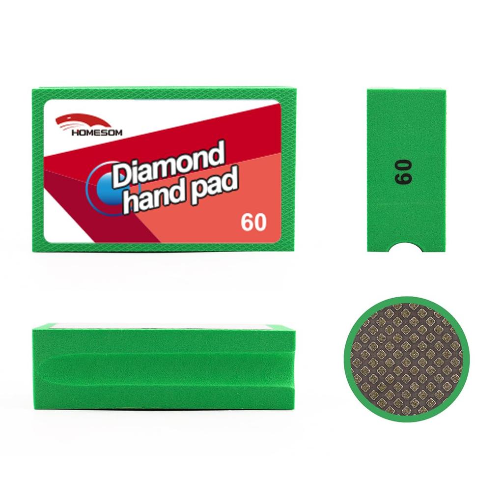 HOMESOM Гальванические алмазные ручные полировальные 60 грит шлифовальные подушечки для стекла и DIY ручные инструменты подушечки, камень, мрамор, керамика,