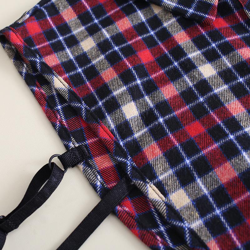 Рубашка универсальная хлопковая клетчатая рубашка декоративный накладной воротник женская базовая B300B310