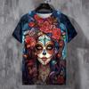 Day Of The Dead T-Shirts For Men Skull 3d Print Short Sleeve Tee Oversized T Shirt Men Clothing Vintage Men's T-Shirt Streetwear