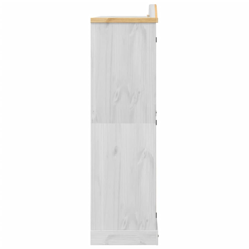 Corona White Wardrobe 151.5 x 52 x 186 cm Solid Pine Wood