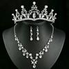 DIEZI 4 Colors Crystal Tiara Crown For Women Wedding Girls Party Crown Necklace Earrings Jewelry Sets Hair Dress Accessories