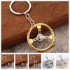 Zinc Zinc Alloy Racing Steering Wheel Key Ring Three Color Car Refitting Pendant Fashion   Male/Boys