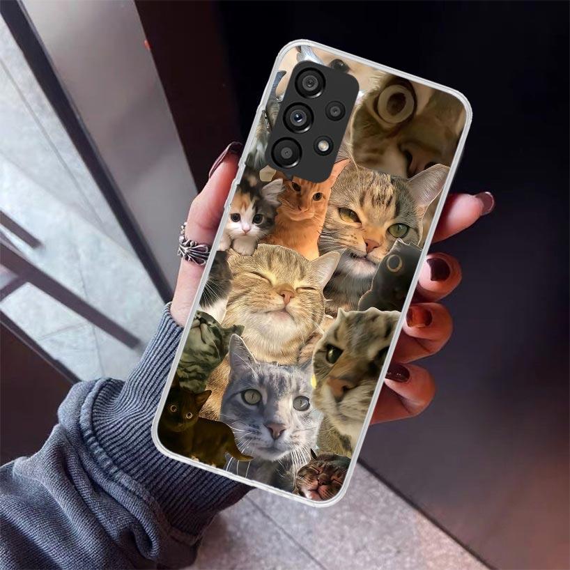 Чехол для телефона с мемами "Плачущий кот" для Samsung Galaxy A52 A51 A50S A32 A22 A12 A02S A72 A71 A31 A70 A30S Note 20 Ultra 10 Plus S10 Gala