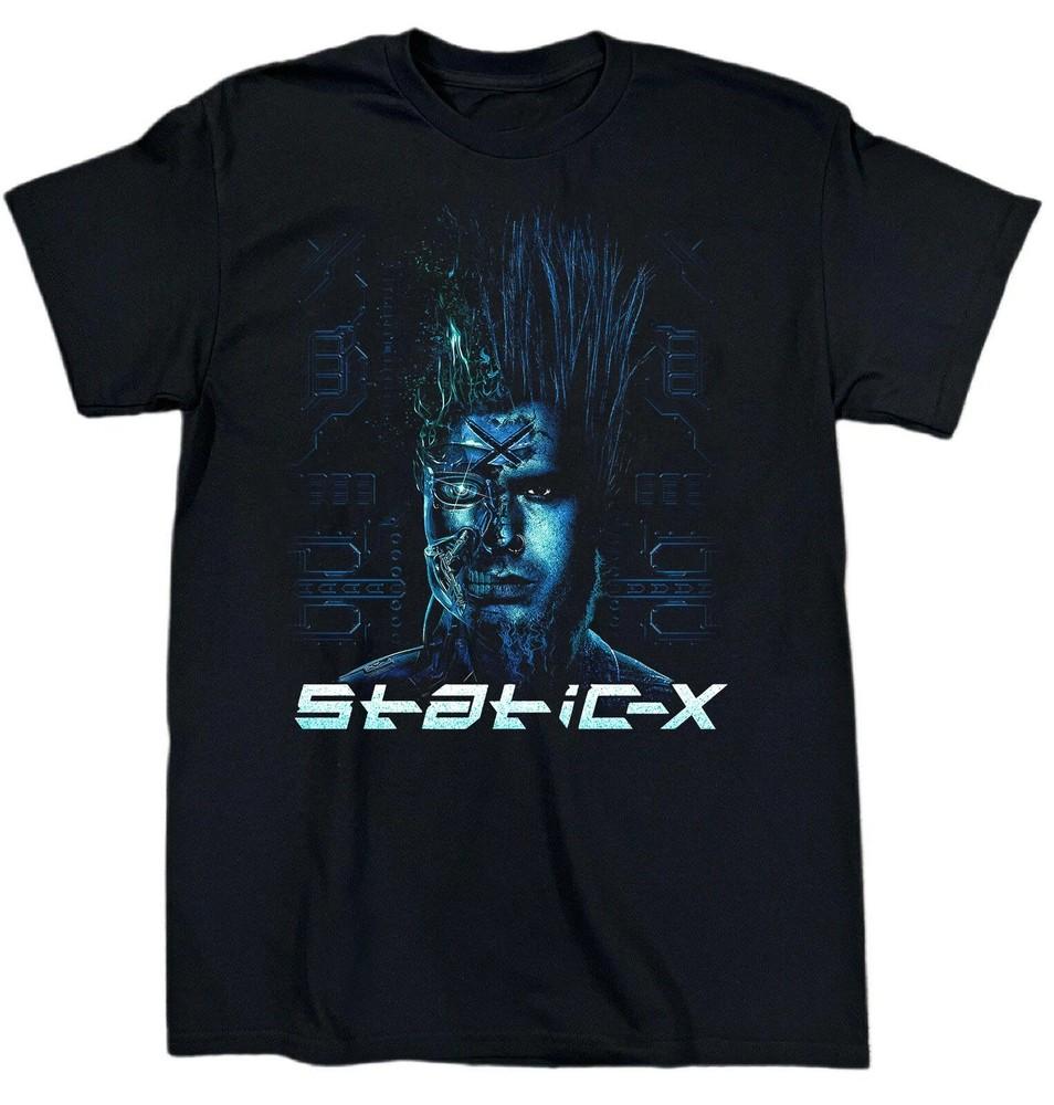 New Static X Band Short Sleeve Cotton Black All Size T Shirt Unisex T-Shirt