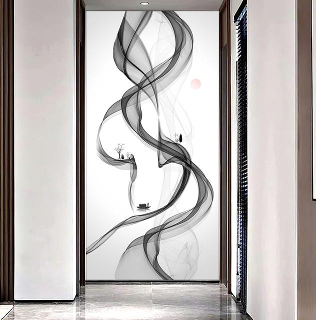 29 стилей DIY дверь художественная роспись наклейка гостиная коридор вход раздвижные двери декоративная живопись пилинг и; Наклеить обои из ПВХ