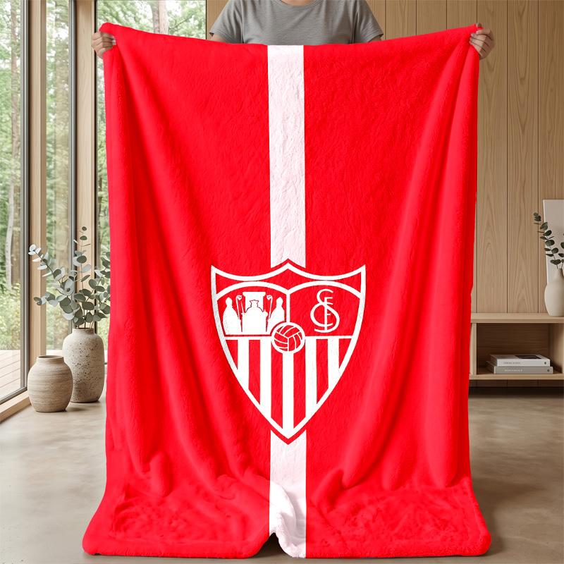 sevilla fcPrinted Flannel Blanket Cozy Skin-Friendly Warm Throw for Couch Bed Indoor Daily Use