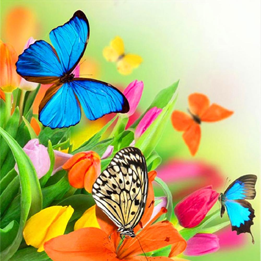 Diy 5D алмазная живопись Бабочка Цветок Алмазная вышивка набор крестиков мозаичная картина украшение дома подарок на Новый год