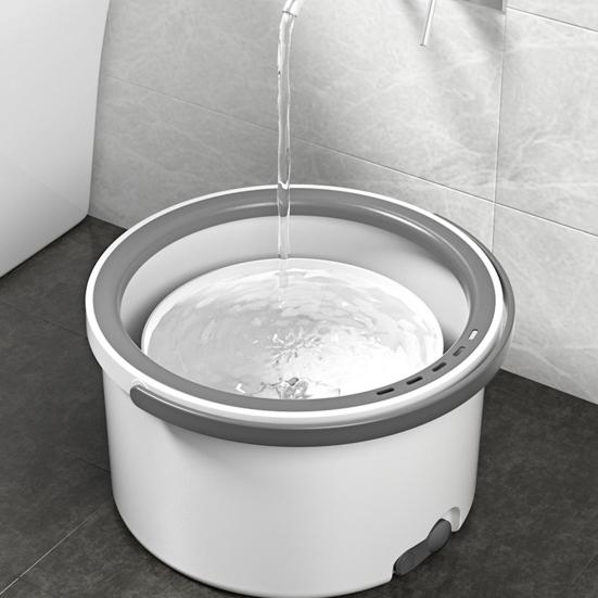 Швабра с выдвижной ручкой, вращающаяся на 360 градусов, для влажной и сухой уборки полов, ведро для швабры из микрофибры