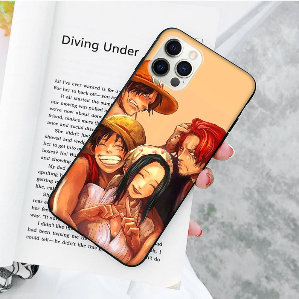 JW59 One Piece аниме черный мягкий чехол для Samsung Note 20 Lite S24 Ultra S23 A03 A05 A06 A11 A71 A15 A16 A13 A24 A25 A33 A52 A53 A50 M55 M35 Plus
