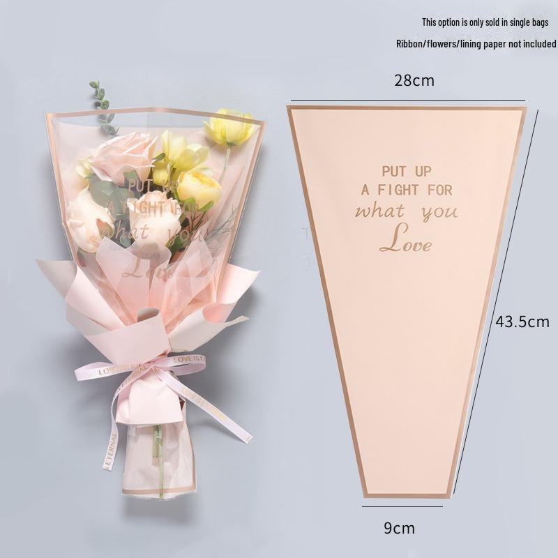 Valentine's Day Transparent Waterproof Flower Bag for Single Bouquet