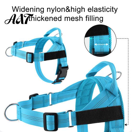 Reinforced Stitching Pet Body Harness No Pull Dog Harness, Adjustable Nylon Vest with Handle, Breathable Ergonomic Chest Protector for Walking