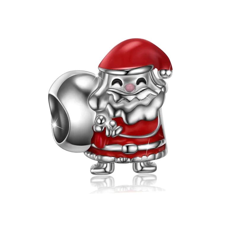 Красный Санта Клаус Белый Снеговик Снежинки Подарок Сапоги Оригинальные Медные Шармы Бусины Подходят для Браслета Ювелирные Изделия Женщины Сделай Сам