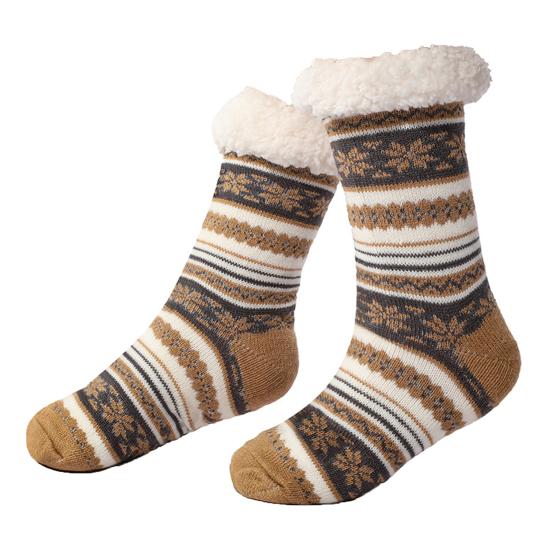 Ультратолстые кашемировые носки-тапочки, зимние теплые пушистые домашние носки с нескользящими силиконовыми вставками для женщин