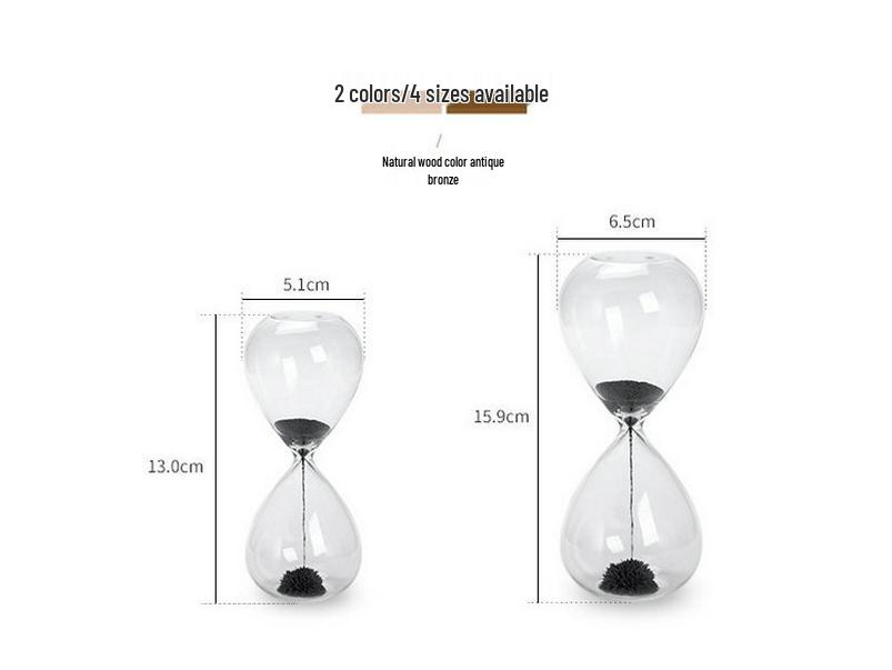 Magnetic Hourglass Timer Decorative Office Desktop Ornament with Quicksand Bottle