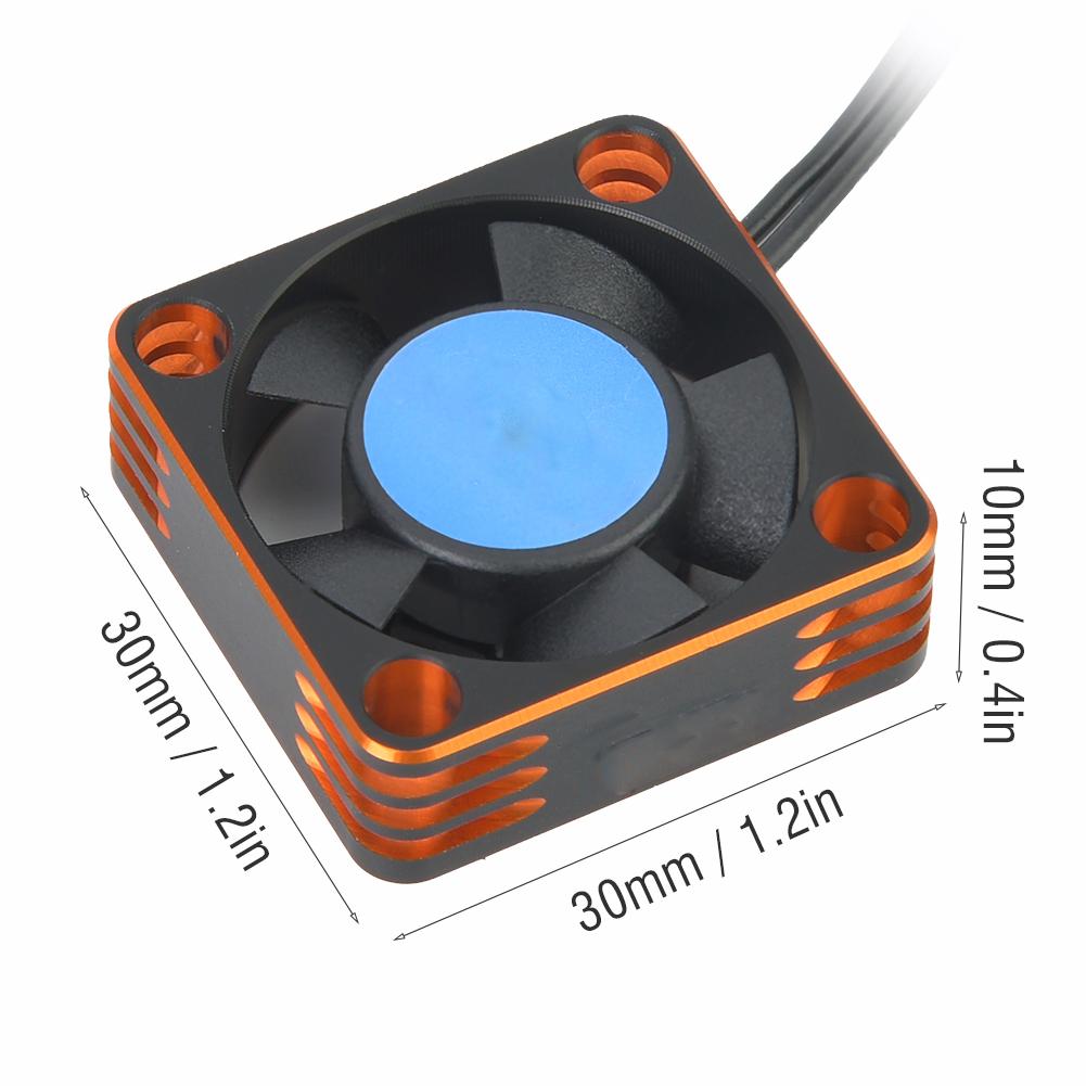 Metal 504 Motor ESC Cooling Fan Heat Sink RC Car Accessory Upgrade Parts (Orange Black)