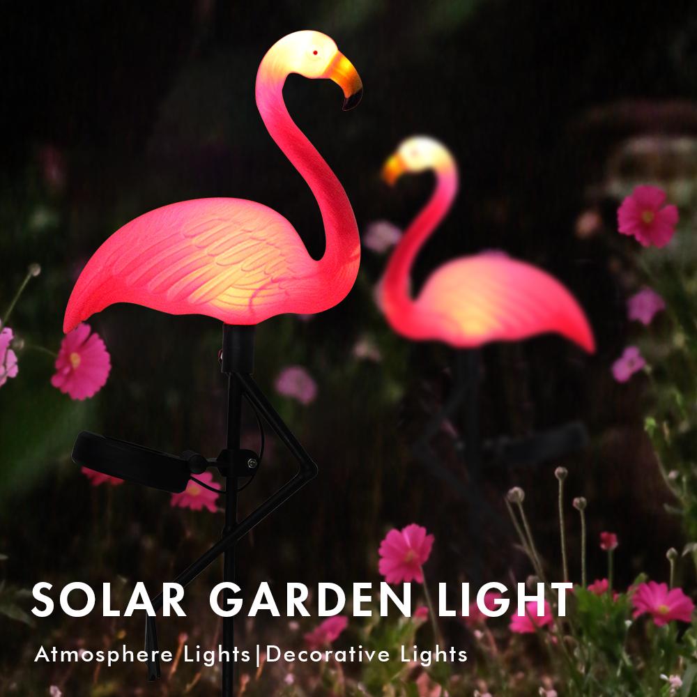 Flamingo Outdoor Landscape Yard Light Waterproof Solar Garden Lamps Lawn Lights Patio Walkway Lights Stake Light Holiday Decor