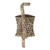 Leopard Tulle Crop Top Women Print Ruched Corset Top Woman Vintage Summer Halter Top Backless Sexy Party Tops For Women