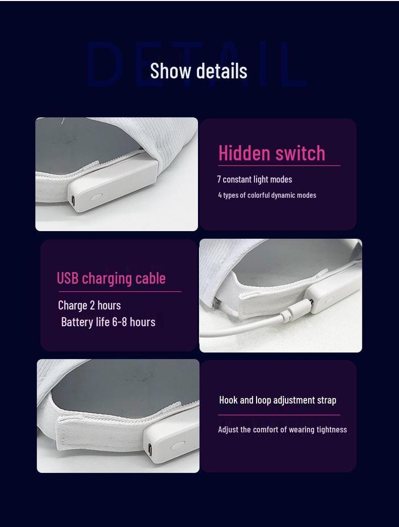 Многоцветная светодиодная оптоволоконная светящаяся шляпа для вечеринки, козырек, бейсболка, рождественский подарок