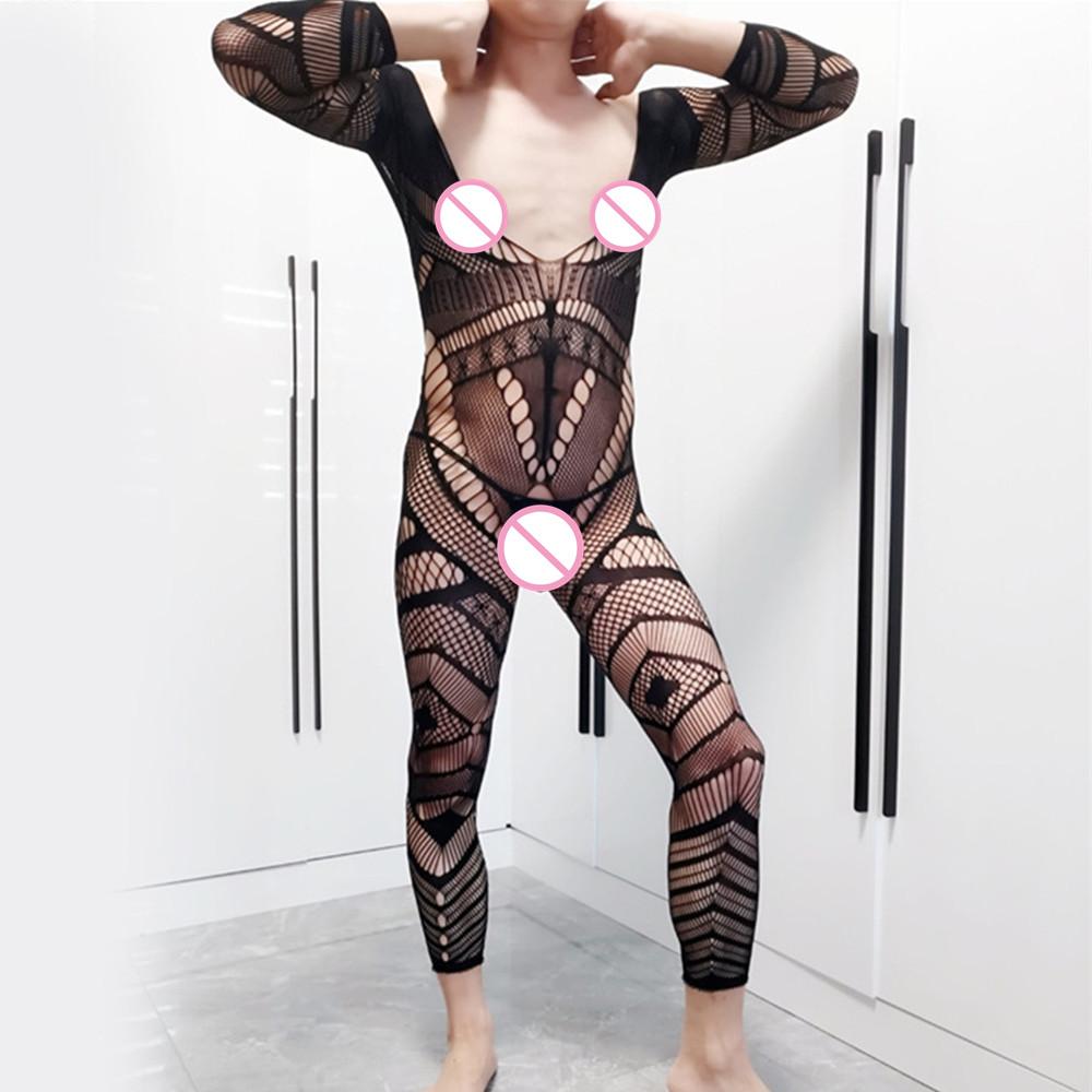 Сисси Секс-шоп Игрушка для взрослых Мужское нижнее белье Экзотическая одежда Мужское порно Комбинезон С открытой спиной Леопардовые чулки Порно Колготки Пижама