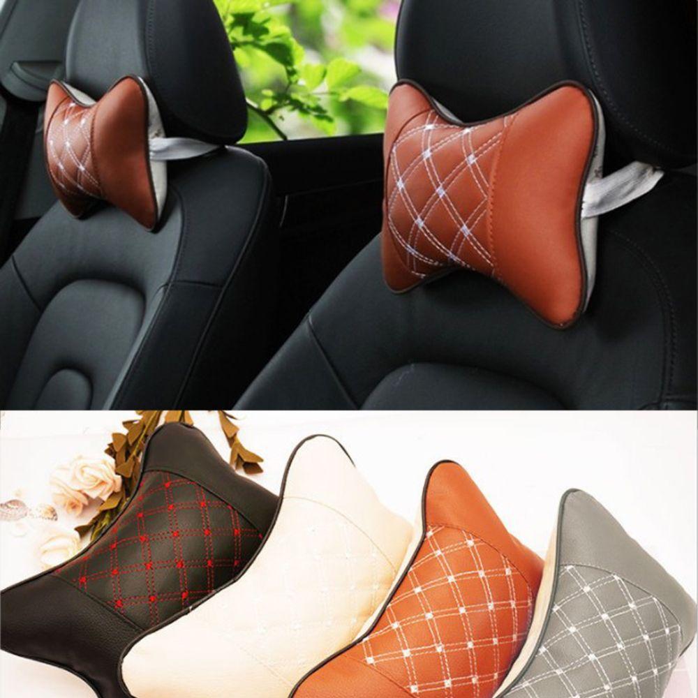 Comfortable Bone Cotton Leather Cushion Pad Head Neck Rest Pillow Restraint Car Seat Headrest