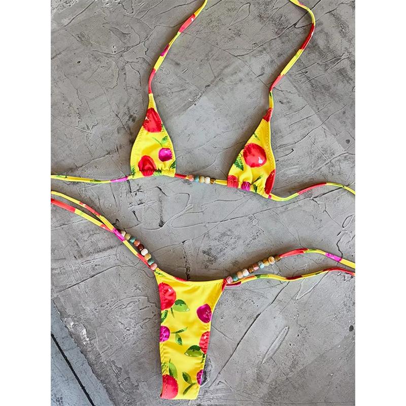1011 European and American new bikini printed swimsuit, beach sexy women's swimsuit ins