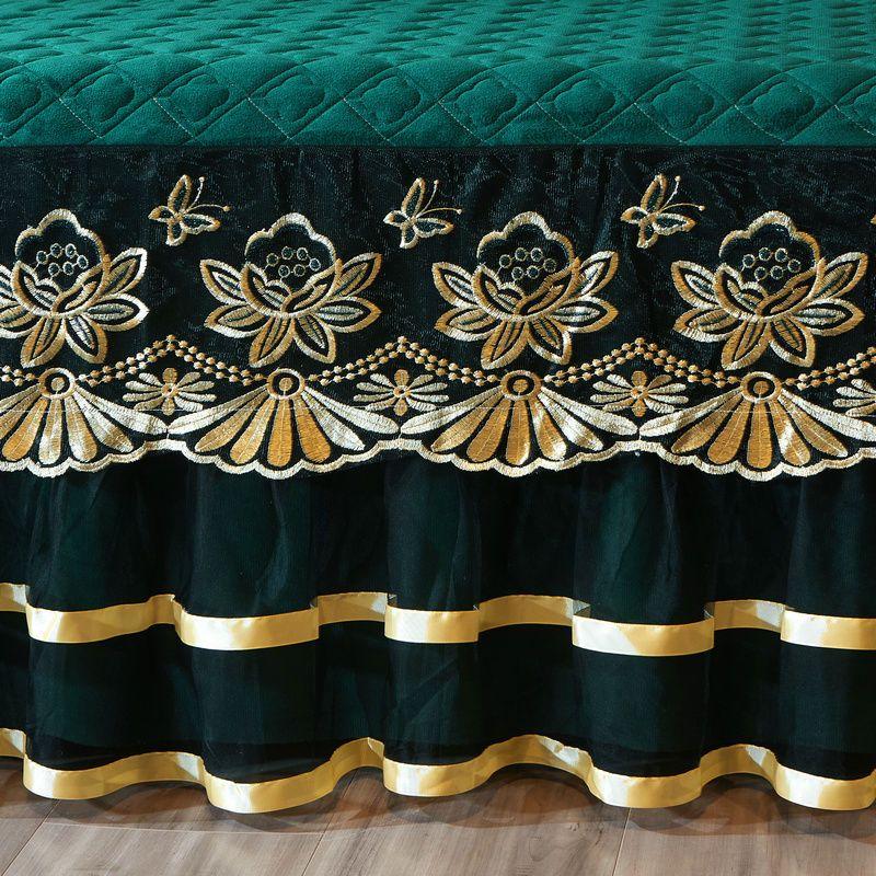 Роскошный комплект постельного белья высокого класса из 3 предметов, мягкий, удобный, дышащий, однотонный, на клипсе, хлопковое постельное белье, юбка, стильный комплект защиты для матраса