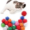 50 шт. блестящие шарики для помещений, забавные шарики с помпонами, игрушки для домашних животных, блестящие шарики для кошек, игрушка для щенков