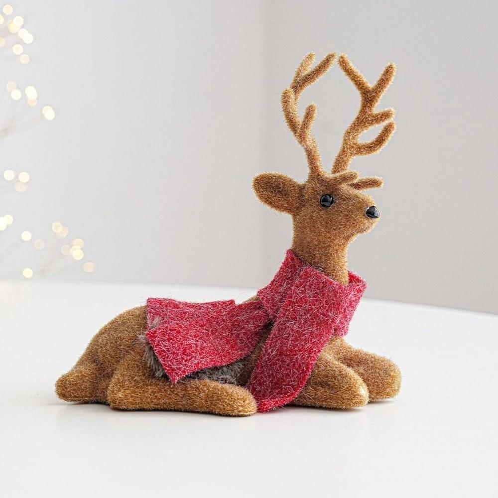 Felt Christmas Table Decor Plastic Base Xmas Elk Statue New Holiday Desktop Ornament  Window Layout