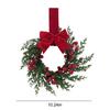 10 Inch Small Christmas Kitchen Cabinet Wreaths with Ribbon Bows Greenery Christmas Wreaths for Window Wall Front Door Decor