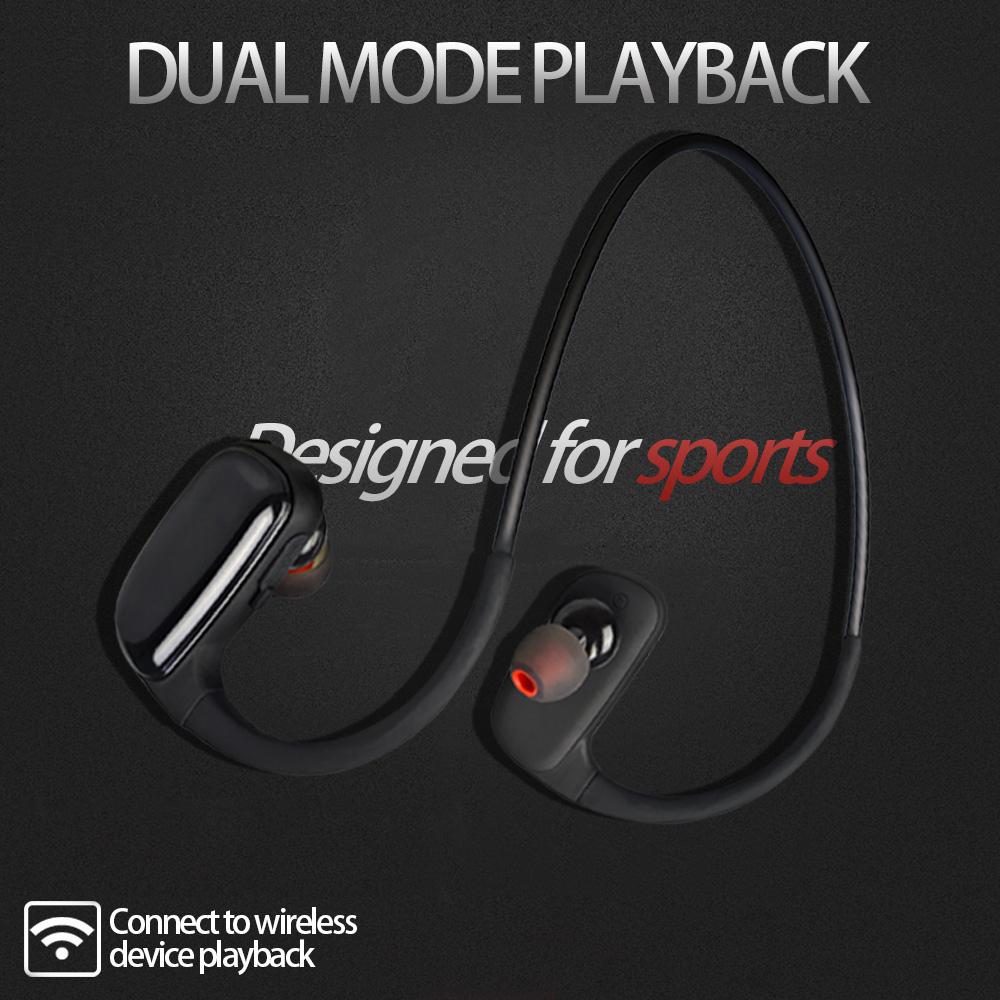 SM828 IPX7 Waterproof Headphones Wireless Bluetooth Earphone 16GB MP3 Player In-ear Stereo Music Earbuds Sports Headset