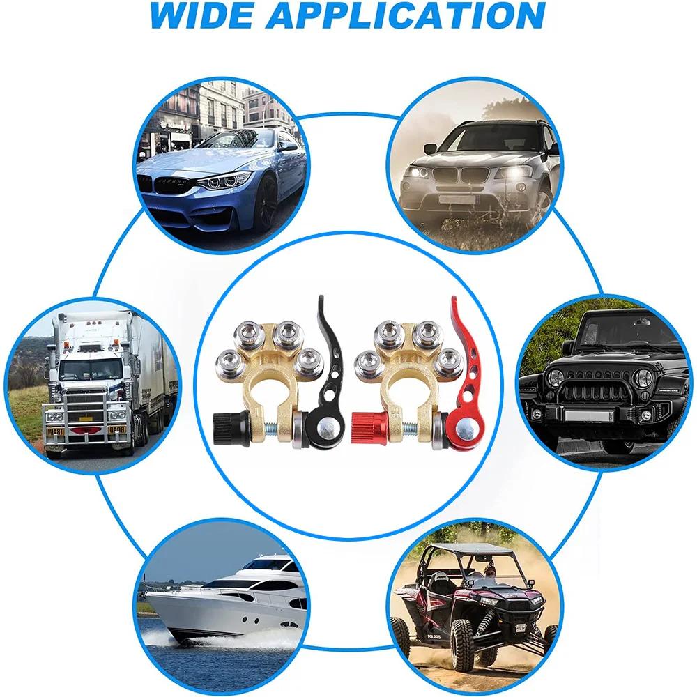 2 шт., клемма автомобильного аккумулятора, латунный кабельный пост, запорные разъемы, быстроразъемные разъемы для автомобиля, UTV, тягача, грузовика, защита аккумулятора